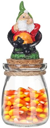 Pots de bonbons en verre transparent des pots de rangement | Contenant de biscuits gnome décoratif avec caractéristique de couvercle étanche à l'air, pot de rangement de nourriture en verre transparen