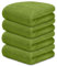 DECASATEXTIL Pack 4 Toallas Lavabo 50x100cm Algodón 450g/m² – Suaves y Absorbentes – Toallas Baño y Mano para Lavabo, Gimnasio o Aseo (Verde Hoja)