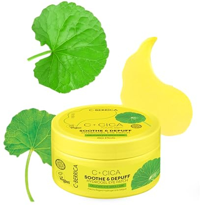 Natura Siberica CICA C-BERRICA Hydrogel Eye Patches – Soothe & Depuff Augenpads gegen Schwellungen & Augenringe mit CICA & Hyaluron für empfindliche Augenpartie, 60 Stück