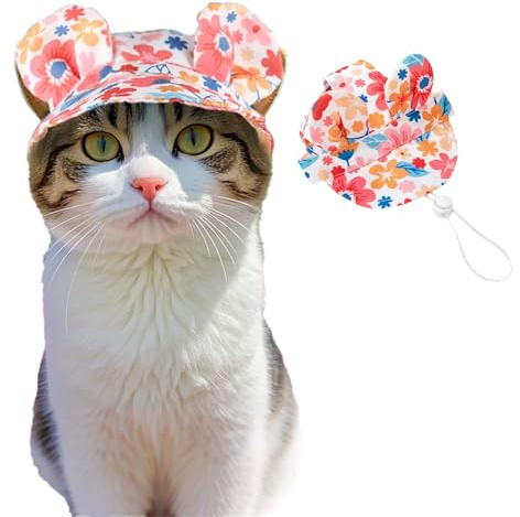 MLPKOI Casquette de Baseball pour Chien, Pet Dog Réglable Hat avec Trous pour Oreilles Chapeau de Soleil pour Petits Chiens, Chiots, Chats Taille L