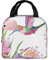 WOmeng Bolsa térmica funcional con estampado de jardín con pájaros y flores, lonchera de moda, adecuada para niños y adultos, actividades al aire libre