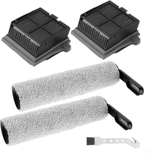 Kit d'accessoires pour aspirateur Tineco pour iFloor 5 Breeze avec 2 brosses à rouleaux, 2 filtres lavables et une brosse de nettoyage pour une utilisation facile
