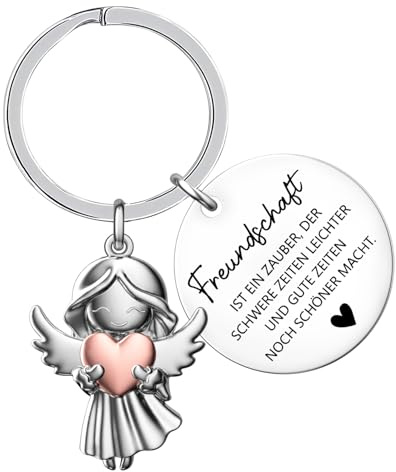 Beste Freundin Schlüsselanhänger Schutzengel, Schlüsselanhänger mit Spruch, Beste Freundin Geschenke, Engel Anhänger, Glücksbringer Schutzengel für Geburtstag Weihnachten Silvester Party Geschenke