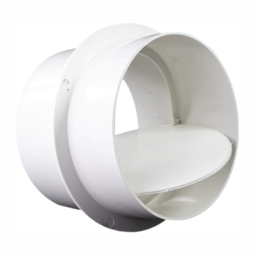 Runde PVC-Abluftrückschlagklappe, 200# Ventilator-Rückschlagventil mit Rücklaufsperre, leiser Luftstrom für Küche, Bad und Toilette