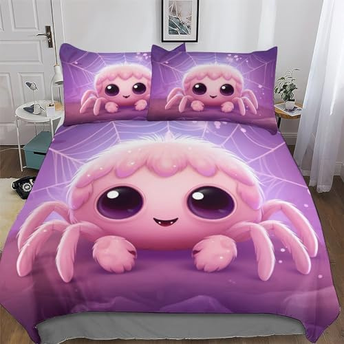 AASWSWW Spinne 3D Bettwäsche-Set, Bettbezug, Schlafzimmer Bettbezüge Für Mädchen Jungen, Mit Kissenbezügen Mikrofaser Deckenbezug Single(135x200cm)