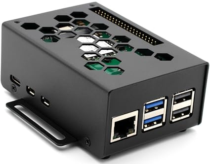 KKSB Raspberry Pi 5 M.2 Industriegehäuse - Stahlgehäuse Kompatibel mit NVMe & AI Hats, Offizieller Raspberry Pi Kühler, VESA 75