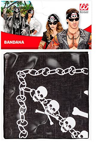W WIDMANN MILANO Party Fashion - Bandana Totenkopf, Piraten Kopftuch, ca. 55 x 55 cm, Karneval, Fasching