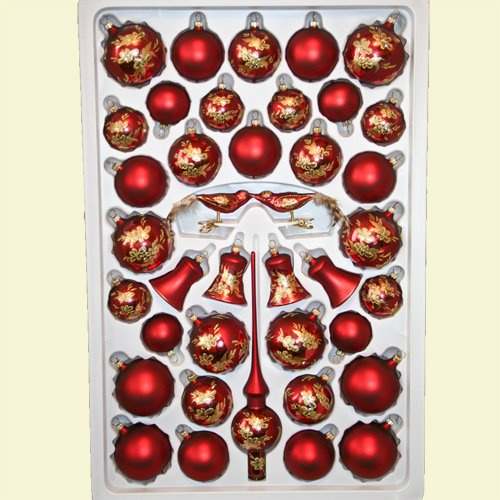 Baumkugelsortiment Barock - Baumschmuck Set 39 Teile - Christbaumschmucksortiment