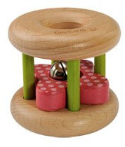 EverEarth Rassel-Spielzeug Blume aus nachhaltigem Holz – Babyspielzeug zur Förderung von Greif- und Hörfähigkeiten – Kindgerechtes Spielzeug mit unbedenklichen Wasserfarben – Rassel Blume EE33580