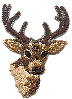 Aufnäher Bügelbild Aufbügler Iron on Patches Applikation Hirsch 3,8 x 5,2cm vor134-7