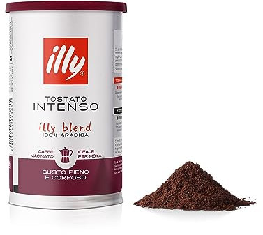 illy Caffè macinato per moka Tostato INTENSO, 12 Barattoli da 200 grammi