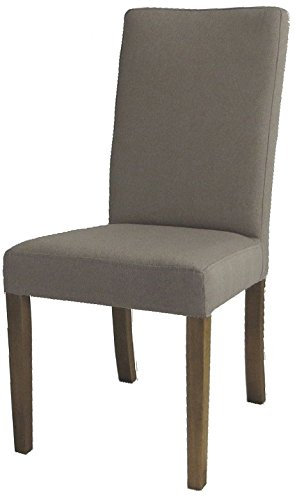Brasilmoebel® Esszimmerstuhl Narrow grau gepolstert - Farbton Eiche antik Lehnstuhl Stuhl Hochlehner Polsterstuhl Sitzgruppe Essgruppe Kaffee Samt Kissen Esszimmer Wohnzimmer Küchenstuhl