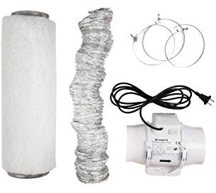 Weedness Grow - Set di filtri a carbone attivo, 220 – 280 m³, set di ventilazione per interni