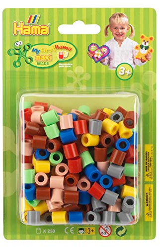 Hama Perlen 8523 Bügelperlen Packung mit ca. 250 bunten Maxi Bastelperlen mit Durchmesser 10 mm im Volltonmix 2, kreativer Bastelspaß für Groß und Klein