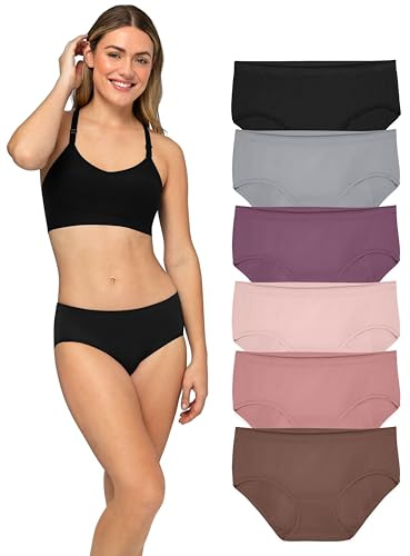 Fruit of the Loom Women's No Show Seamless Underwear, Amazing Stretch & No Panty Lines, Smooth Under Clothes - Hipster - 6 Pack - Colors May Vary, 7