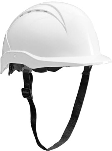 ACE Patera Bauhelm - Robuster Schutzhelm für BAU & Industrie - EN 397 - mit Einstellbarer Belüftung - Weiß