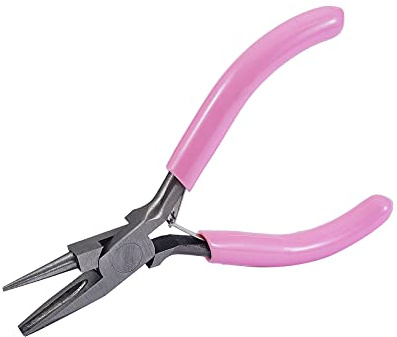 Airssory 4.53 Inch Concave and Round Nose Wire Bending Looping Pliers Round Nose Jewelry Pliers Polishing Bail-Making Tools for Jewellery Making and Craftings