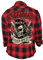 Gasoline Bandit Rockabilly Worker Herren-Hemd schwarz-rot kariert Reine Baumwolle - Never Dies S