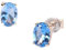 SALAN Boucles d'oreilles Topaze 1.8 Carat Ovale Bleu Ciel Topaze Pierre De Naissance 925 en Argent Sterling Boucle d'oreille pour Femmes Bijoux en Pierres Précieuses
