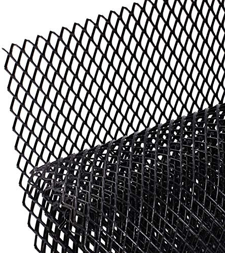 AggAuto 120×40cm Negro Rejilla de carreras, Tamaño del Rómbico de 8×16mm, rejilla estirada de aleación de aluminio, ajuste universal rejilla del radiador del automóvil