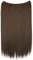 CAISHA 50cm 1 Tresse Extension mit Gummiband Extensions Haarverlängerung Haarteil Glatt Schwarzbraun Braun Strähnen E122