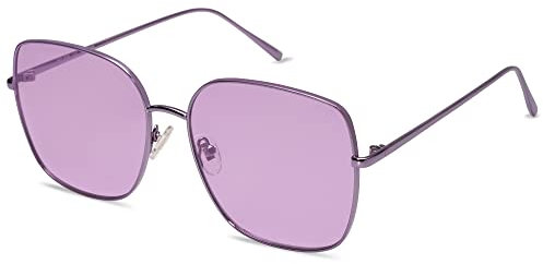 SOJOS Occhiali da sole donna vintage a specchio, uomo retrò taglie forti rettangolari occhiali da sole UV400 protezione occhiali rettangolari SJ1146, Cornice viola/lente viola, L