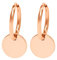 Nuoli® Coin Kreolen Damen Rosegold (Durchmesser: 12mm) Ohrstecker Creolen für Frauen und Mädchen