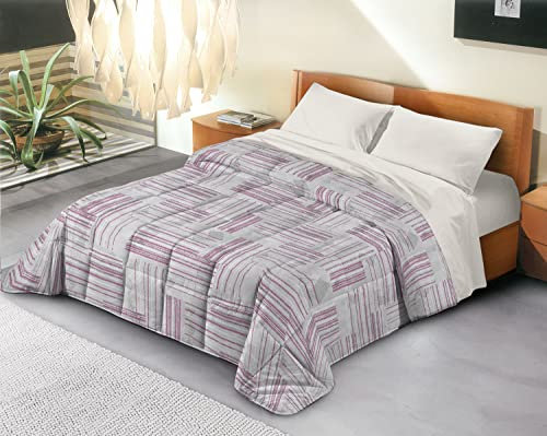Banzaii Trapunta Matrimoniale 260x260 cm Invernale in Ecopiuma da 380 gr/mq calda e morbida – Piumone Invernale Anallergico e Traspirante – Prodotto in Italia – Giorgia Rosa