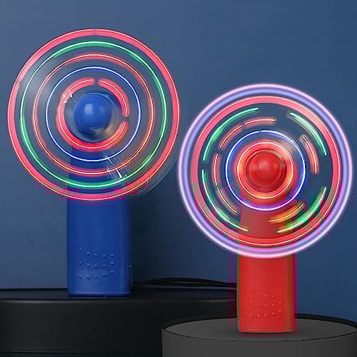 EdirFtra Mini Fan Light Up Toy Colorful Light Practical Light Pinwheel Small Fan Children's Toy Gifts 11 * 3.2cm