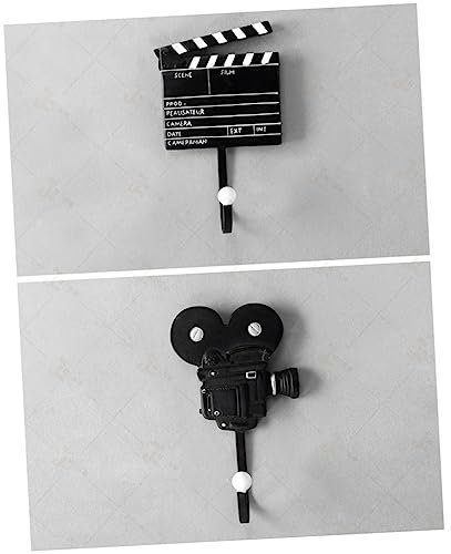 Alipis 3pcs Resin Wall Hooks Vintage Film Equipment Design for Kitchen Bathroom