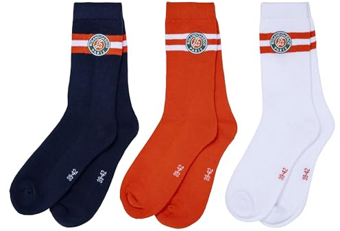 Roland Garros 3 Paar Sportsocken, offizielle Kollektion, Herrengröße, Tennis