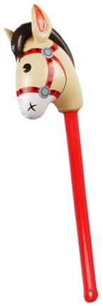 Sharplace Steckenpferd, aufblasbares Steckenpferd, Steckenpferd, Spielzeug, schöner Pferdekopf-Steckballon für Kostüm, Steckenpferd, Cowboy-/Cowgirl-Party, Rot