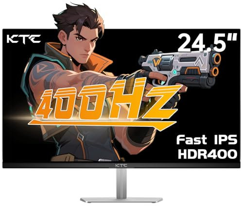 KTC 24.5 Inch 400Hz Gaming Monitor, FHD 1080P 240Hz Computer Monitor, Fast IPS, FreeSync/G-Sync Compatible, HDR400, DisplayPort x2 HDMI x2, VESA, Tilt Adjustable,H25X7