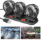 Ventilator Für Auto,360°12V 24V Auto USB Ventilator Rücksitz,Kfz Lüfter,USB Auto Ventilator,Auto Ventilator USB,Dreiköpfiger Ventilator Für LKW,Wohnmobil,Boot,Auto Van SUV, RV,Wohnwagen