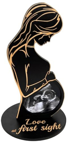 DLPRK 1pcs Cadre Photo Femme Enceinte, Cadres Image Echographie à Bébé, Support Photo Ultrason, Idée Fête des Mères Amie Enceinte, Cadre Sonogramme Révélation Bébé, Cadeau Grossesse, Original