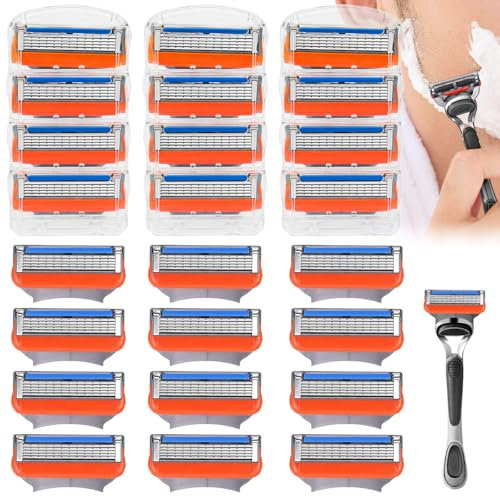 24 Stück Kompatibel mit Fusion 5 klingen Ersatzklingen für Kompatibel mit Fusion-5 Rasierer, Rasierklingen, 5-fach Klingen, Rasierklingen für Rasie