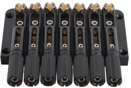 Cabeza de 7 Cuerdas Reemplazo de Puente de Guitarra Eléctrica ENTONACIÓN PRECIONA Superior Aleación de Acero Latón Ajuste Tonal Mejorado Hecho a Partir de Cuerdas de Guitarra Acústica (GA1126)