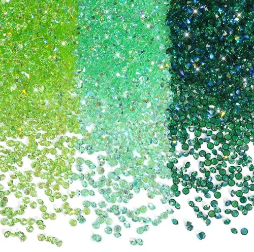 TOAOB 5000 Pezzi Cristalli Decorativi Dispersione 3mm Series Verde Diamante Acrilico Coriandoli per Vasi Riempitivi Matrimonio Feste Compleanni Artigianato Decorazioni Tavoli