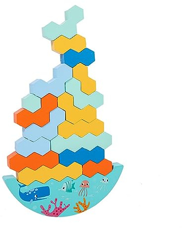 Hexagon Blocks Spielzeug für Kinder 3-5 Jahre alte Geschenke Stapeln Balance Spielzeug Motorik für Babys Pädagogisches Spielset