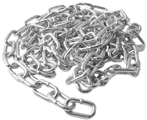 XHYASD Galvanized Steel Chain, 3 Metre Heavy Duty Welded Link Chain 5mm | Rust Resistant Finish, Strong Load Capacity, Cut to Size, Suitable for Gates, Swings, Bikes, Gardens and DIY Projects