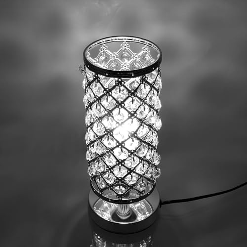 Sosoport Kristall Tischlampe aus Aluminiumlegierung, Silber, 1 Stück | Dekorative Innenleuchte mit Stabiler Struktur, für Riegel und Shops, Eleganter Effekt