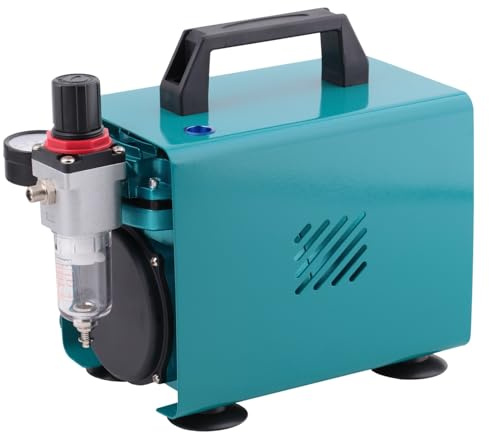 AMUR Profi-Airbrush Kompressor Ultimate-I-Das Standard-Gerät f. d. Anfänger m. Anspruch sowie f. d. Fortgeschrittene f. individuellen Airbrush-Set Aufbau, Einstellbarer Druck, mit Manometer