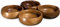 Lot de 4 bols Calabash sculptés à la main en bois d'acacia 10,2 cm