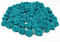 Rosen 15 mm x 100 Stück Satinrosen Aufnäher Deko Blumen Röschen zum Basteln Haarschmuck kleine Rosenköpfe Farbe: türkis 343