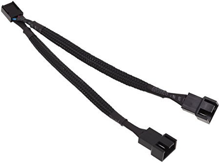 Phobya Y-Kabel 4Pin PWM 2X 4Pin PWM 10cm - Schwarz Kabel Lüfterkabel und Adapter