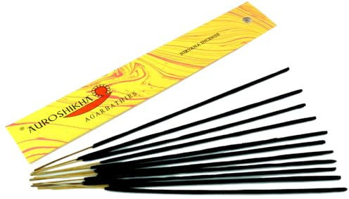 Auroshikha Räucherstäbchen - Indische Aromadüfte, Nirvana Incense | Handgefertigte Räucherstäbchen, 10 g Packung, traditionelle Herstellung, sozial verantwortlich, aus dem Sri Aurobindo Ashram.