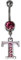 eeddoo Bauchnabel-Piercing Banane Buchstaben Kristalle Silber Edelstahl T