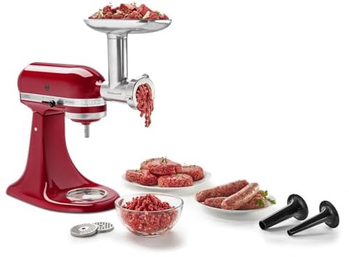 Jheppbay KSMMGA Metal Food Grinder Attachment, 11 kilograms, Silver
