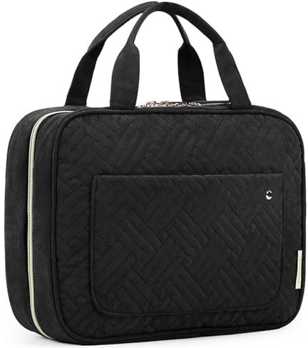 Bagsmart - Trousse de toilette de voyage avec crochet de suspension - Résistant à l'eau - Pour accessoires, shampooing, articles de toilette, noir (noir) - BM0108120AN001-FUS