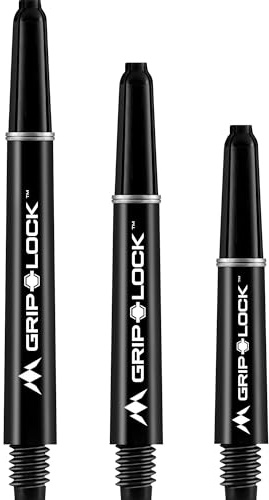 Mission Darts S1063 GripLock Durable Nylon Shafts | Short Dart Stems | Black